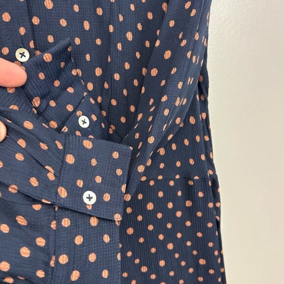 Nice Things Paloma S. Navy Collared Long Sleeve Dress Size 10 - Picture 7 of 12